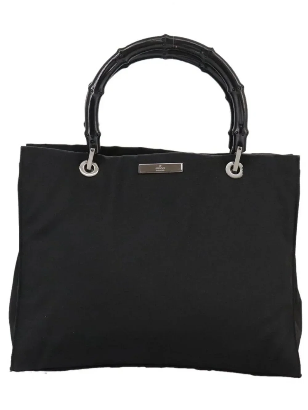 GUCCI Bamboo Hand Bag Nylon Black 002 1016 Auth ep7046